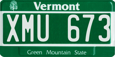 VT license plate XMU673