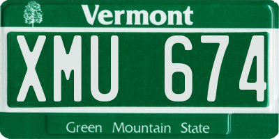 VT license plate XMU674