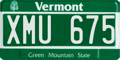 VT license plate XMU675