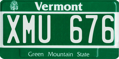 VT license plate XMU676