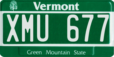 VT license plate XMU677