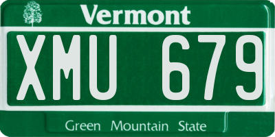 VT license plate XMU679