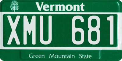 VT license plate XMU681
