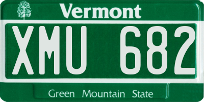 VT license plate XMU682
