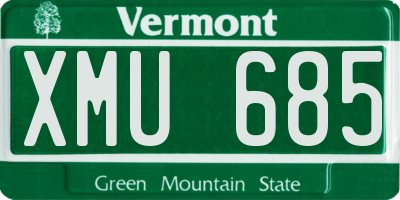 VT license plate XMU685