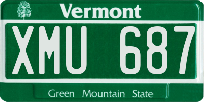 VT license plate XMU687