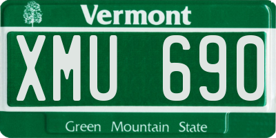 VT license plate XMU690