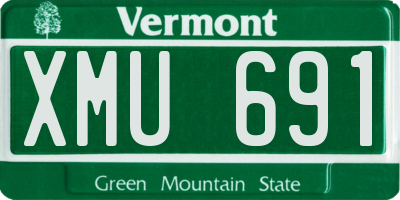 VT license plate XMU691
