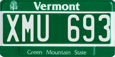 VT license plate XMU693
