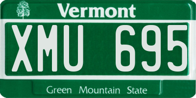 VT license plate XMU695