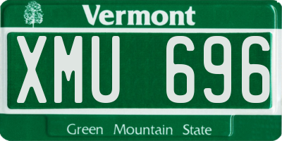 VT license plate XMU696