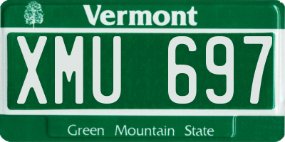 VT license plate XMU697