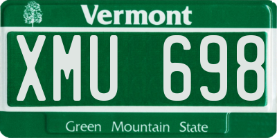 VT license plate XMU698