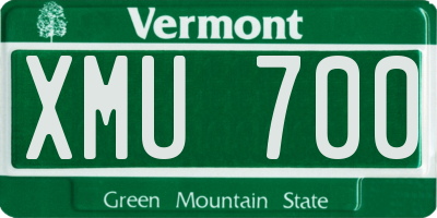 VT license plate XMU700