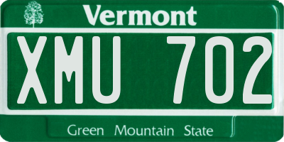 VT license plate XMU702