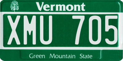 VT license plate XMU705
