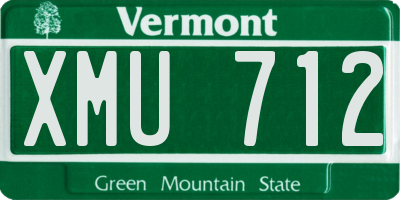 VT license plate XMU712