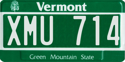VT license plate XMU714