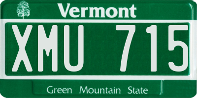 VT license plate XMU715