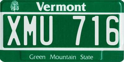 VT license plate XMU716