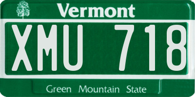 VT license plate XMU718