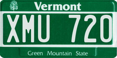 VT license plate XMU720
