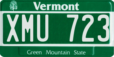 VT license plate XMU723