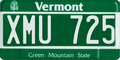 VT license plate XMU725