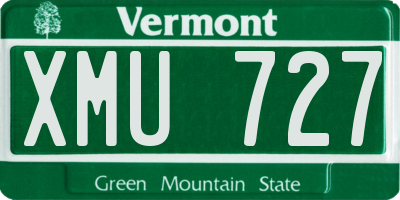 VT license plate XMU727