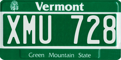VT license plate XMU728