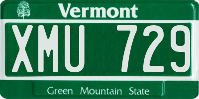 VT license plate XMU729