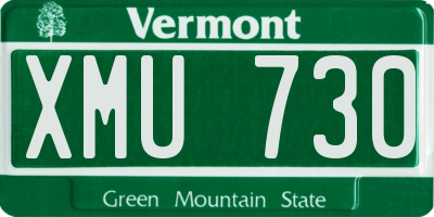 VT license plate XMU730