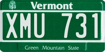 VT license plate XMU731