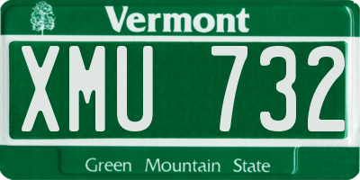 VT license plate XMU732