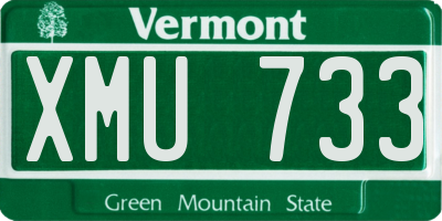 VT license plate XMU733