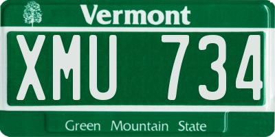VT license plate XMU734