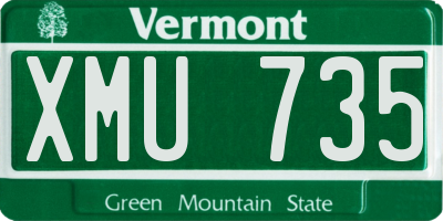 VT license plate XMU735
