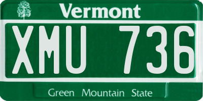 VT license plate XMU736