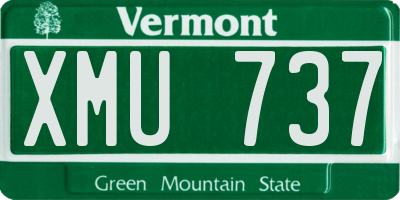 VT license plate XMU737