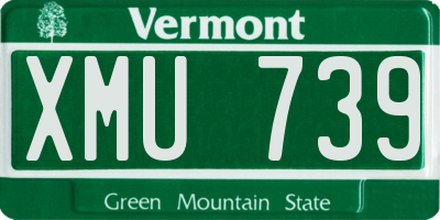 VT license plate XMU739