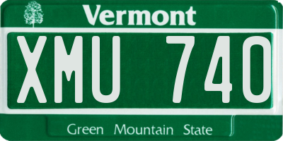 VT license plate XMU740