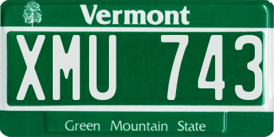 VT license plate XMU743