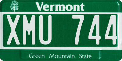 VT license plate XMU744