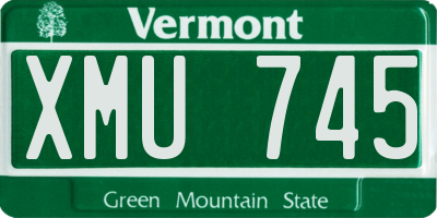 VT license plate XMU745