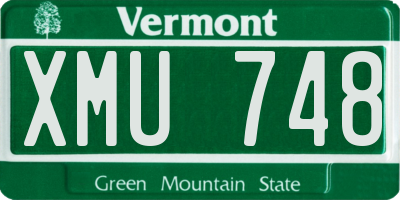 VT license plate XMU748