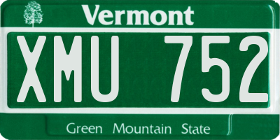 VT license plate XMU752