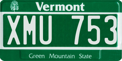 VT license plate XMU753