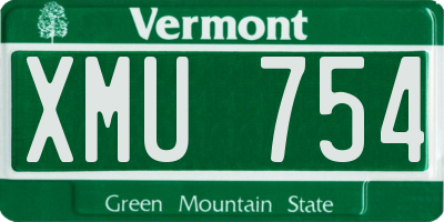 VT license plate XMU754