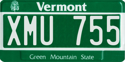 VT license plate XMU755