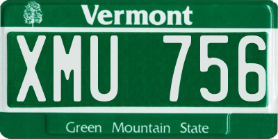 VT license plate XMU756